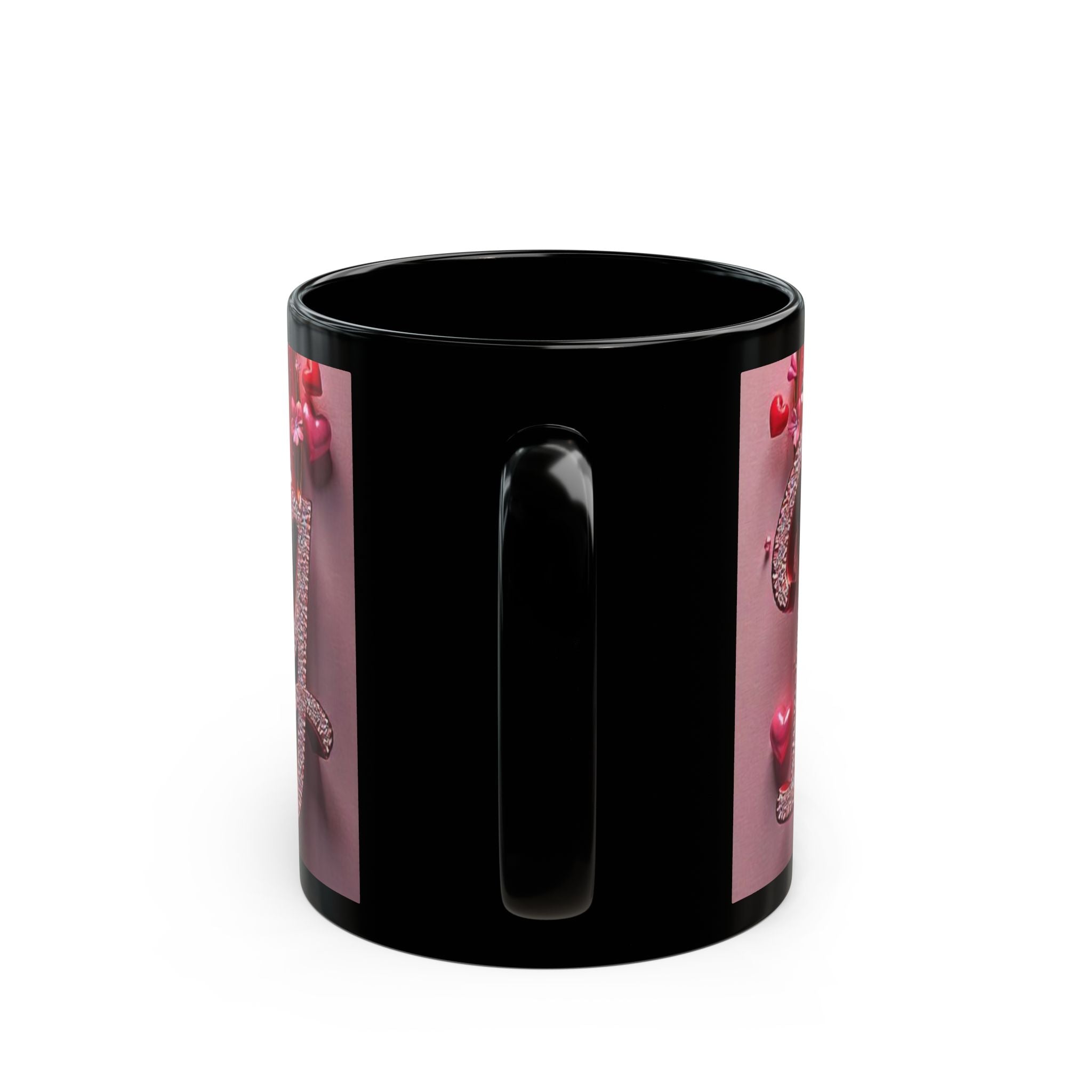 Blessed Red Heart Black Mug — Inspirational Coffee Cup for Valentine’s Day & Gratitude Gifts