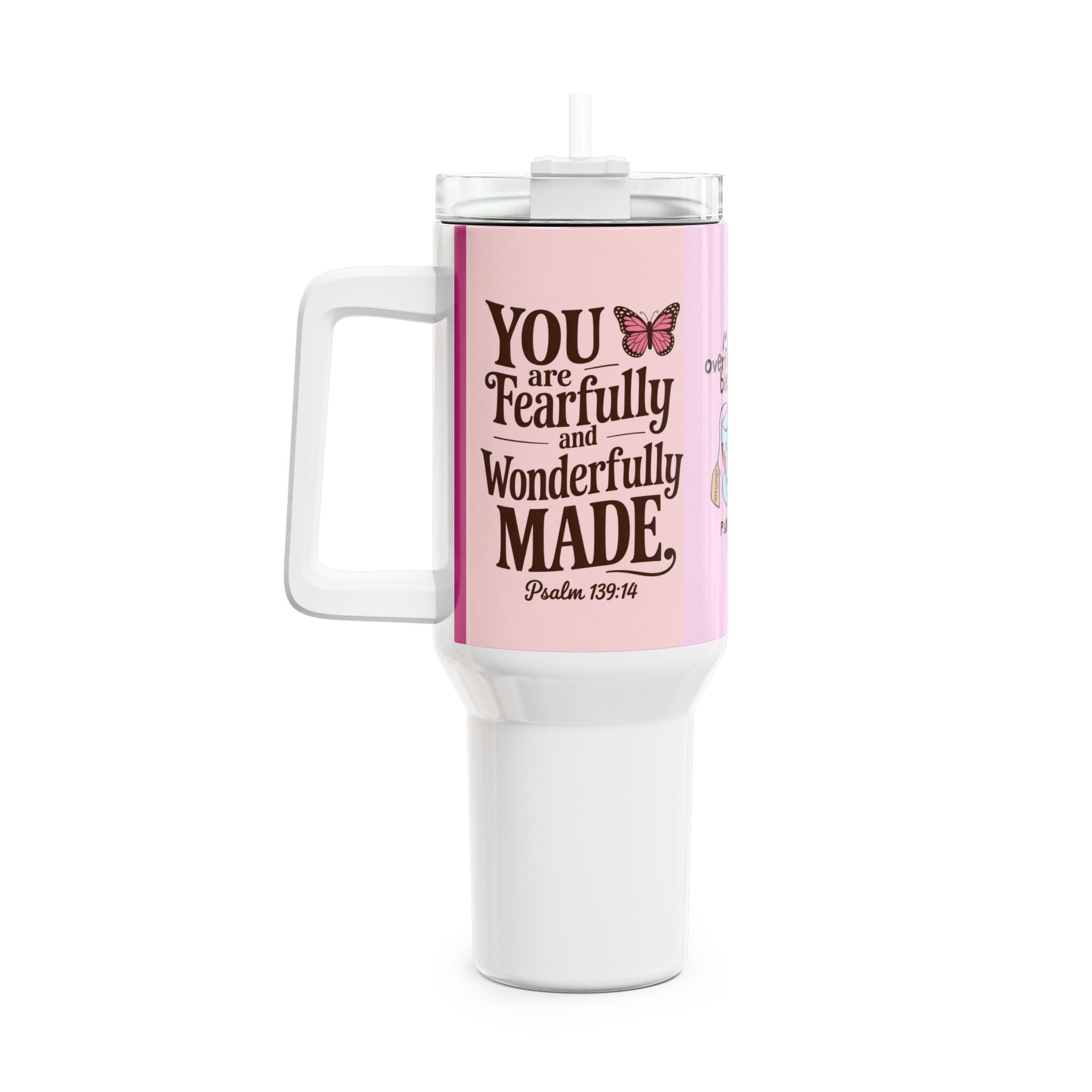 40oz Inspirational Tumbler — "You Are Fearfully and Wonderfully Made" (Psalms)