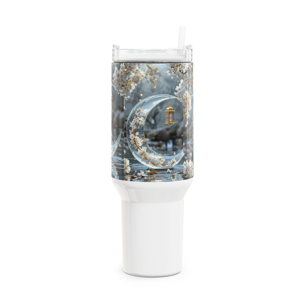 40oz Crescent Moon Lantern Tumbler — Mystic Floral Night Travel Cup