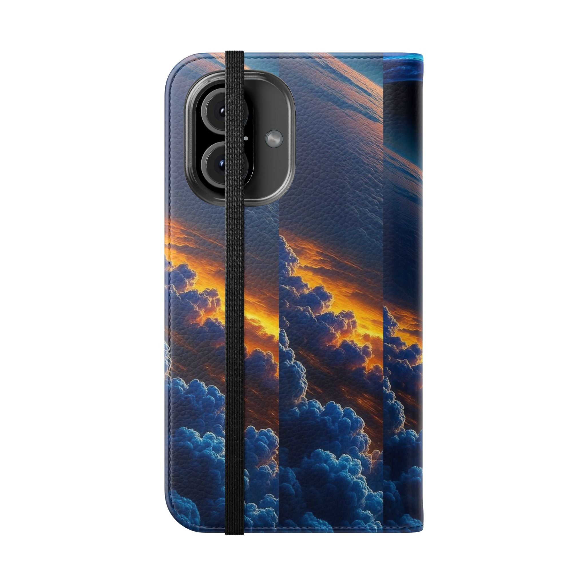 Cosmic Sunset Flip Case — Planetary Space Phone Cover