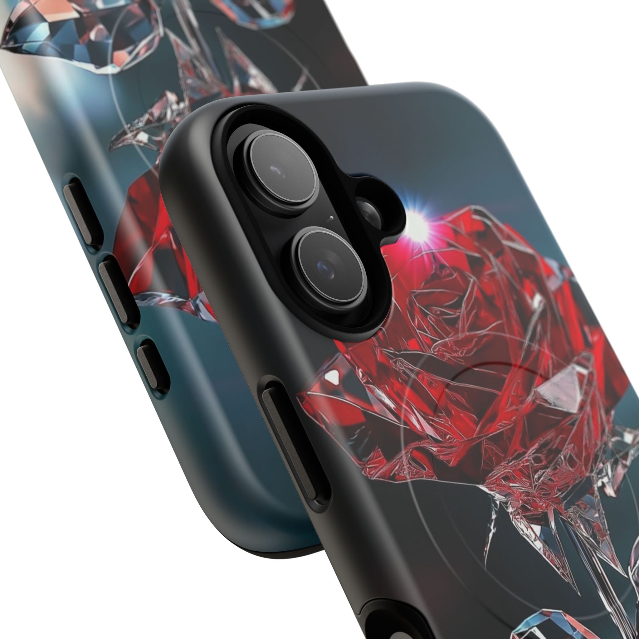 Crystal Rose Phone Case — Tough Magnetic Protective Cover