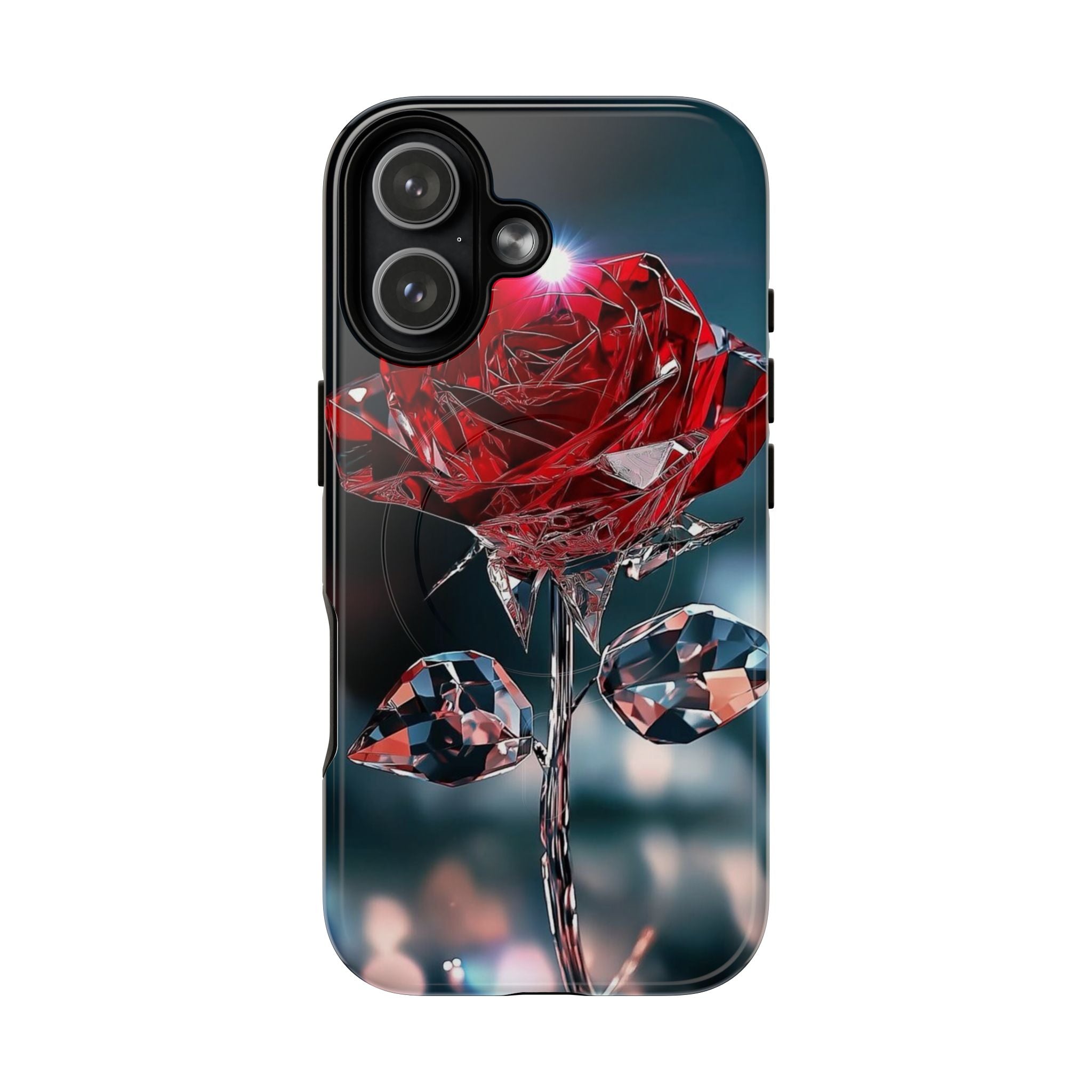Crystal Rose Phone Case — Tough Magnetic Protective Cover