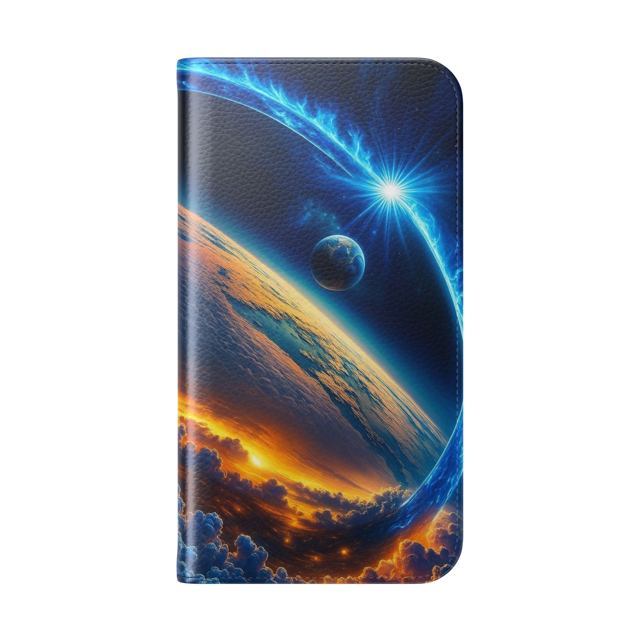 Cosmic Sunset Flip Case — Planetary Space Phone Cover